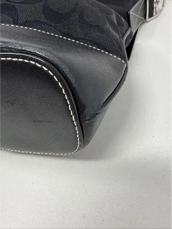 Coach Chelsea Signature Black Canvas & Leather Bag( No Strap) - Picture 8 of 11